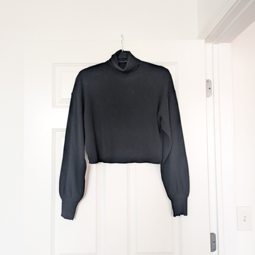 Bershka Ribbed Black Top